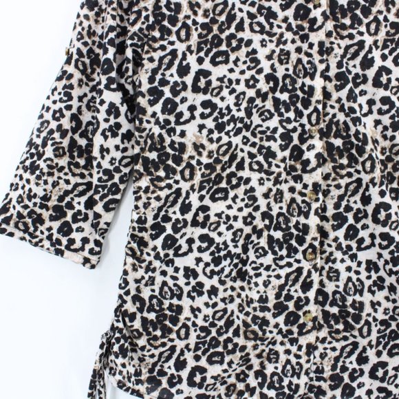 Eden & Olivia Shirt Womens Multicolor Animal Pattern Leopard Lightweight Size M - Picture 4 of 9